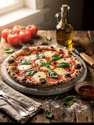Fresh Margherita pizza with mozzarella, basil, and tomatoes